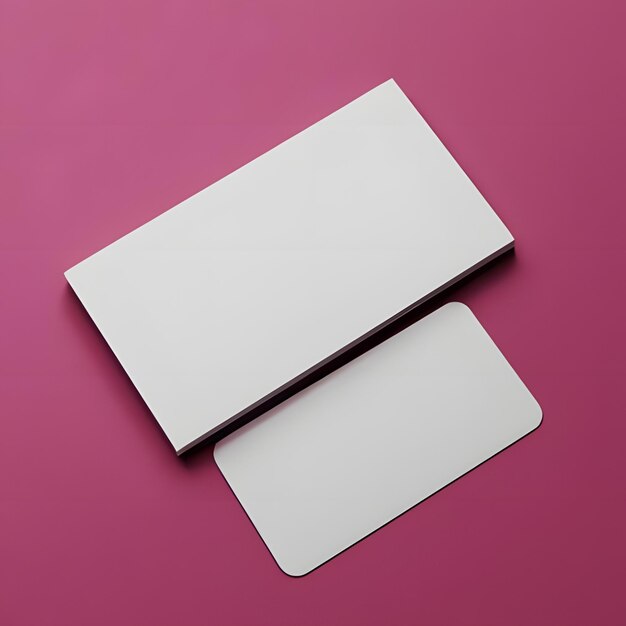 Photo business card mockup in pink 3