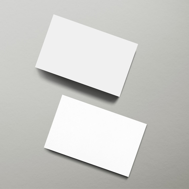 Photo business card png mockup transparent design
