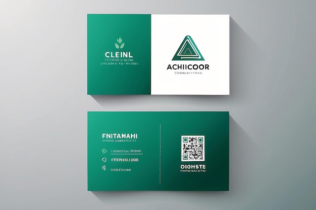 Photo business card print template with company logo vector illustration