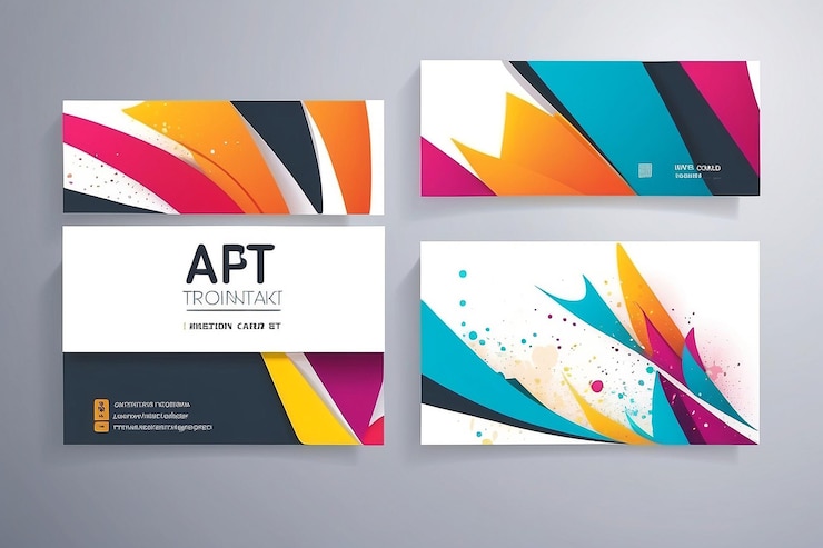 Photo business card set vector illustration eps10
