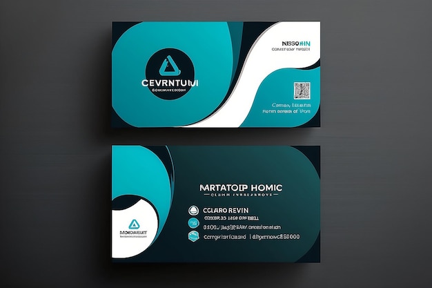 Photo business card template design contact card for company two sided vector illustration