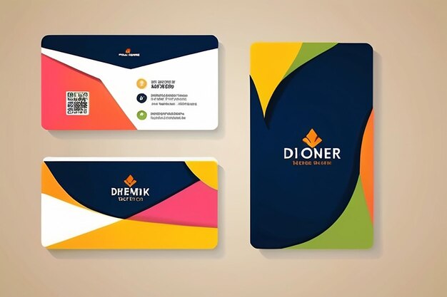 Business Card Vector Template Flat Style Vector Illustratie Stationery Ontwerp