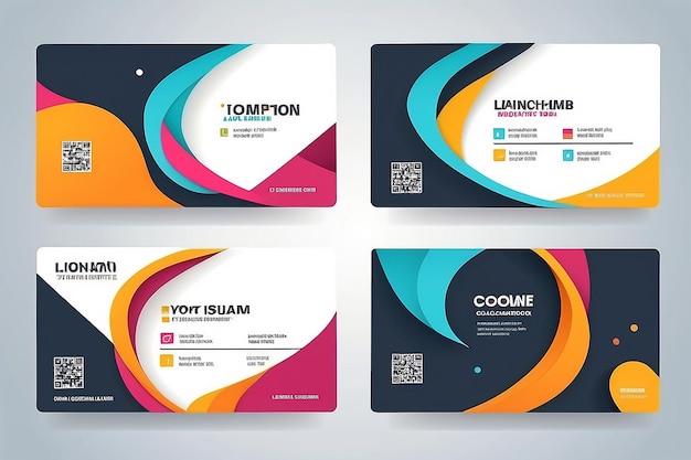 Photo business card vector template flat style vector illustration stationery design