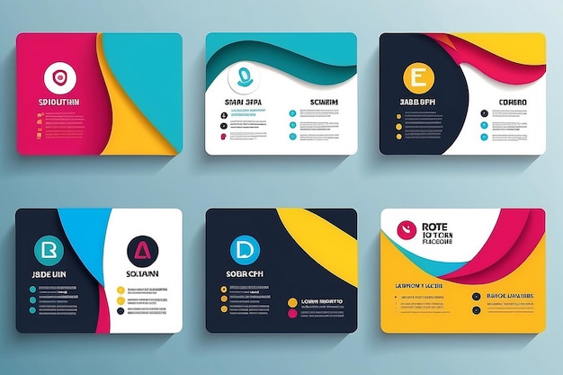 ビジネスカードのベクトルテンプレート フラットスタイルベクトルイラストレーション 文具デザイン
