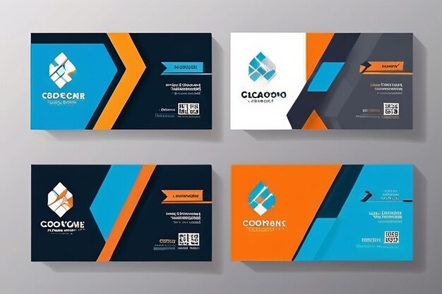 Photo business card vector template flat style vector illustration stationery design