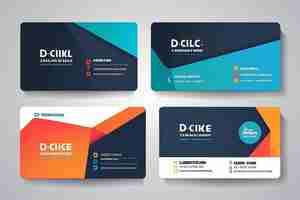 Photo business card vector template flat style vector illustration stationery design