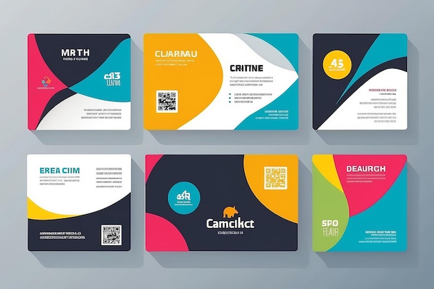 Business Card Vector Template Flat Style Vector Illustration Stationery Design