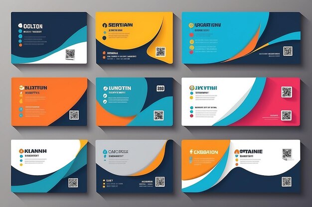 Business Card Vector Template Flat Style Vector Illustration Stationery Design