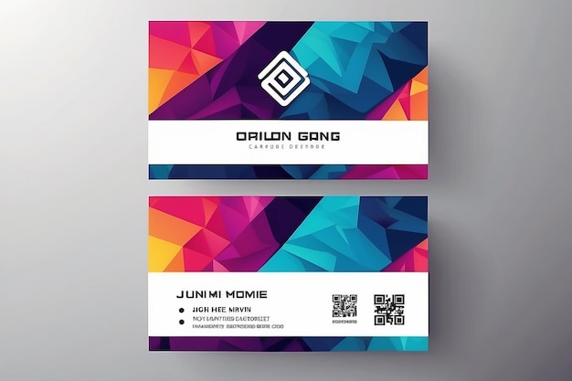 business card vector template with abstract background creative modern design