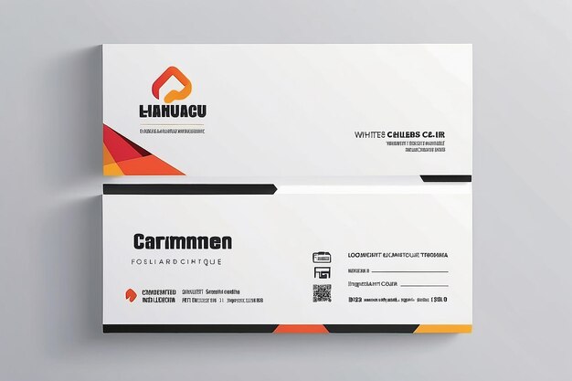 Photo business card white color design template