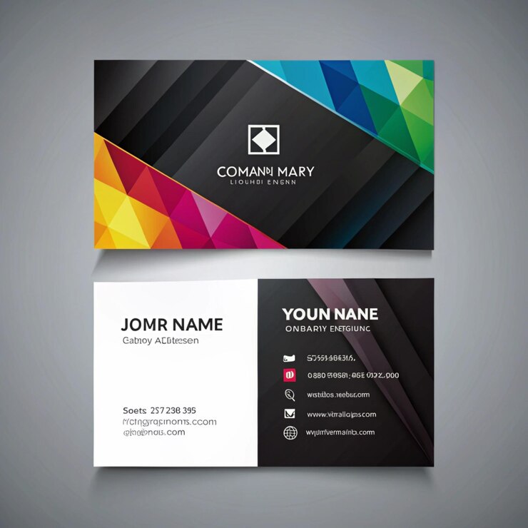 Photo a business card with a colorful design on it