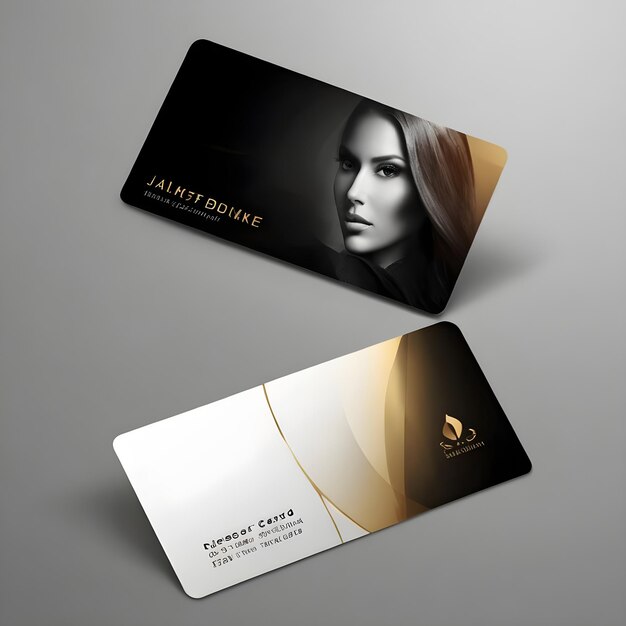 a business card with a womans face on it