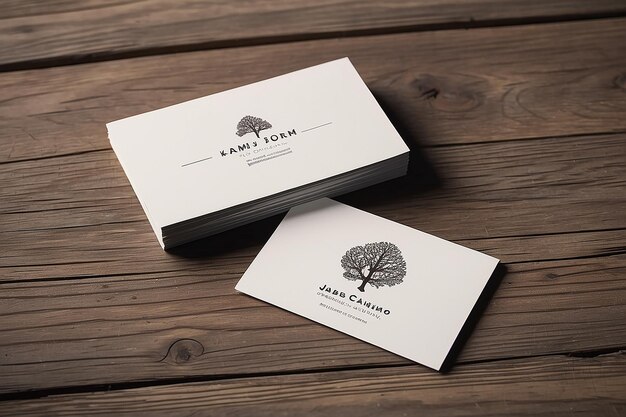 Photo business card on wood