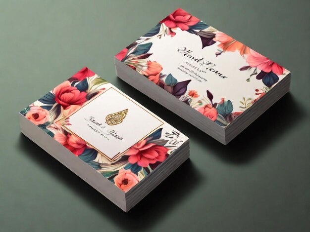 Business cards design with floral