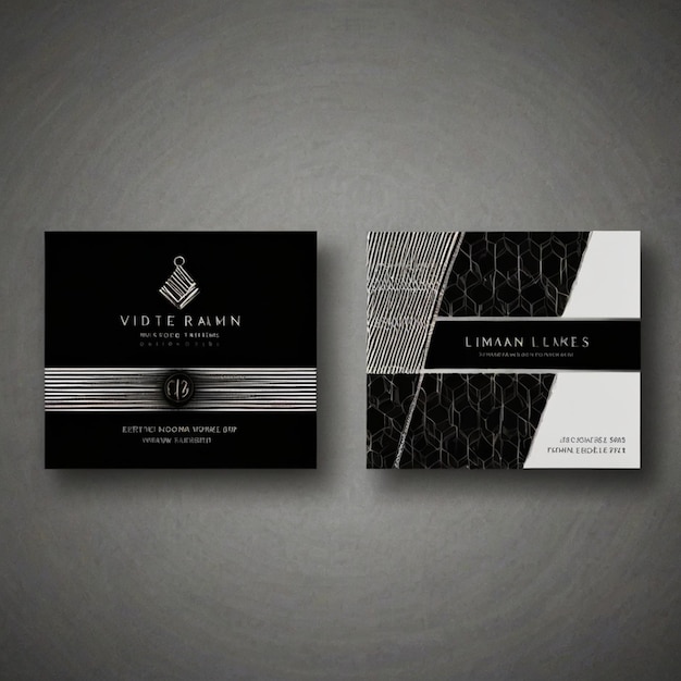 business cards with attractive black and white