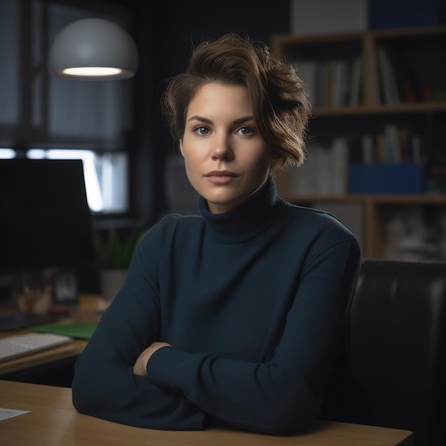 Business Casual Woman at Office Desk