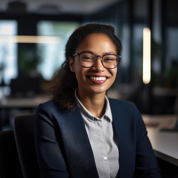 Business Casual Woman Smiling in an Office