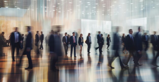 Business center business people blurred background AI generated image