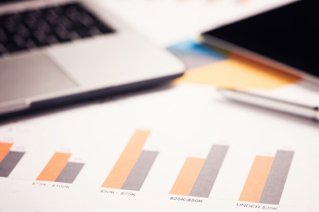 Foto diagramma aziendale e concetto di finanza