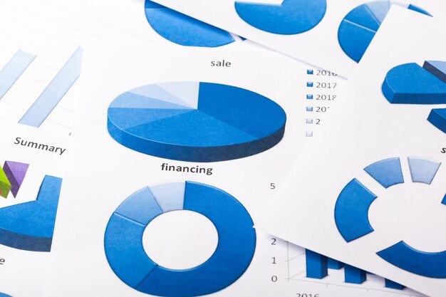 Business Charts blue