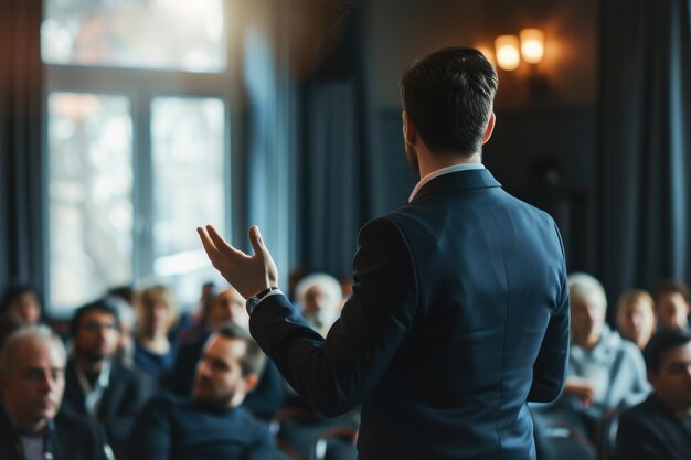 Business coach leidende groep mensen