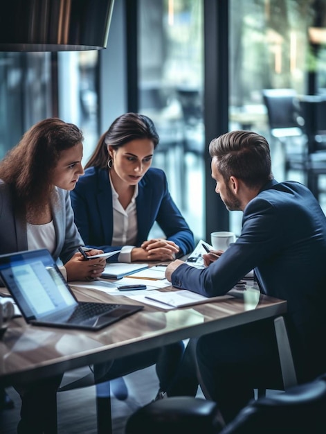 business colleagues conducting meeting at workplace