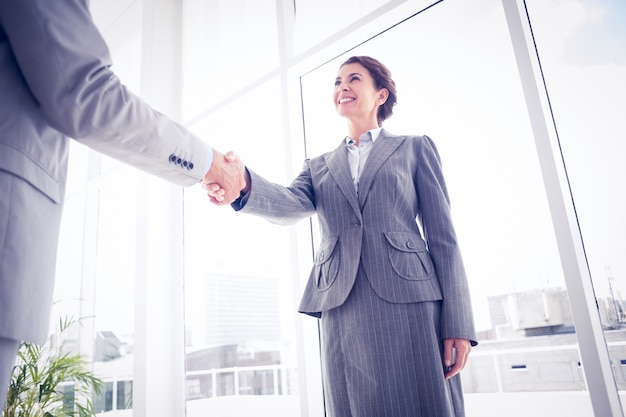 Business colleagues greeting each other