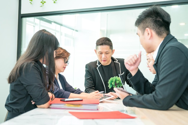 Business colleagues in meeting at office