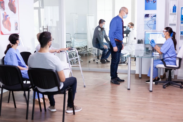 business colleagues working at gym