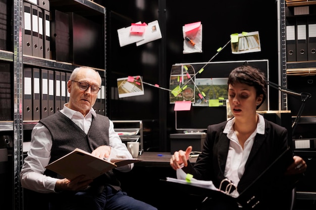 Business colleagues working in office