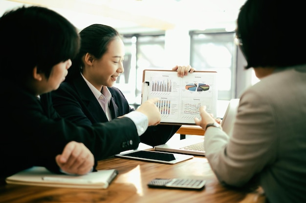 business colleagues working in office