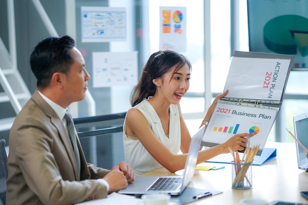 Business colleagues working at office