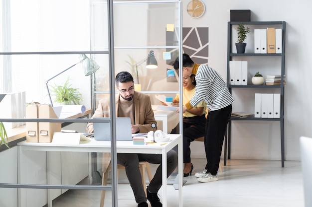 Business colleagues working at office