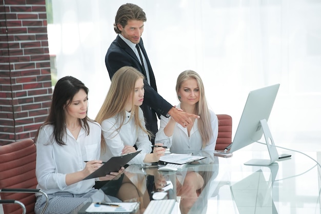 Business colleagues working with documents in the office