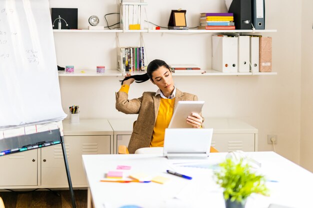 Business company employee working at desk