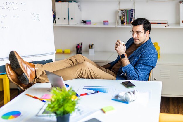 Business company employee working at desk