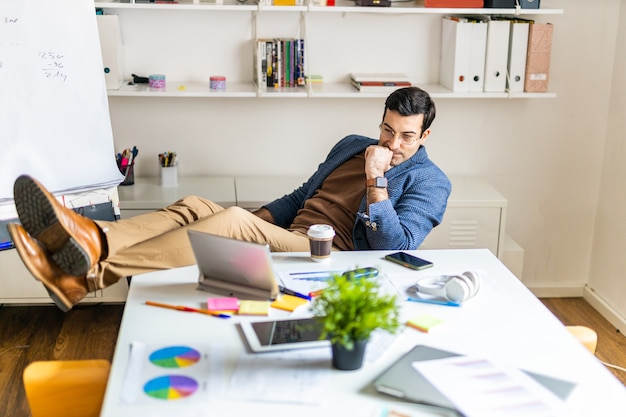 Business company employee working at desk