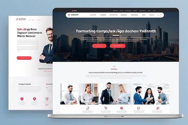 Photo business company landing page template