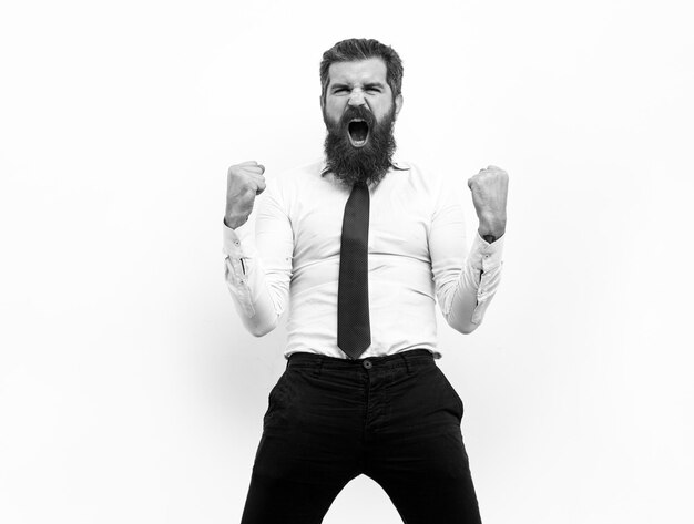 Business concept excited emotions Great News Portrait of excited man gesturing