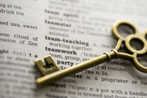 Business concept key to team teamwork