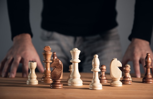 Premium Photo  Two people playing a game of chess, concept image