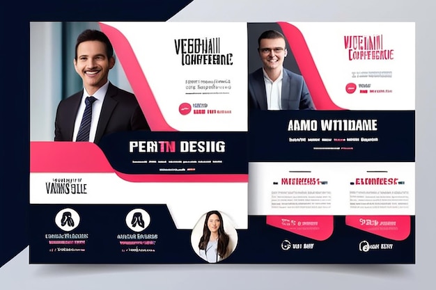 Business conferentie banner sjabloon ontwerp voor webinar marketing online klas programma enz