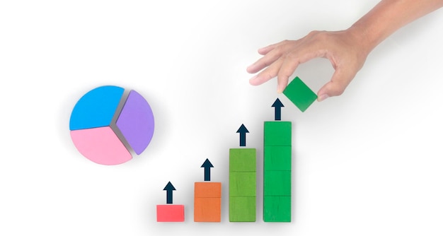 Grafico di collegamento aziendale in mano