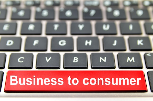 Business to consumer word on computer space bar