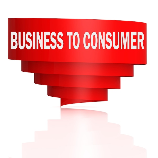 Foto parola business to consumer con banner curva