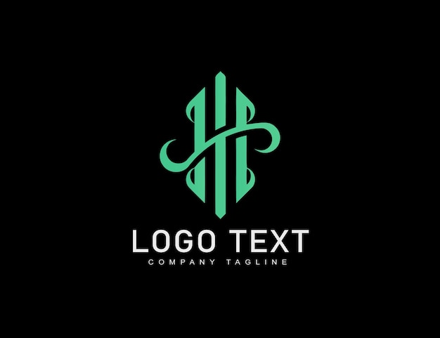 business corporate h i letter logo design