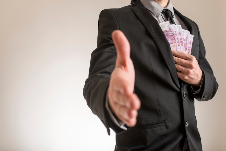 Photo business corruption or bribe concept