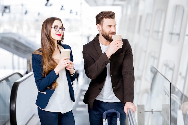 Business couple at the airport