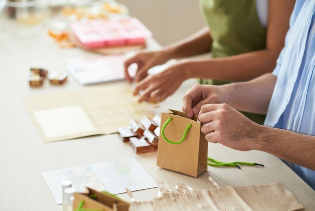 Business Couple Packing Handmade Soap