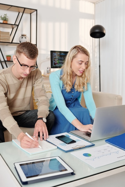 Business couple staying home